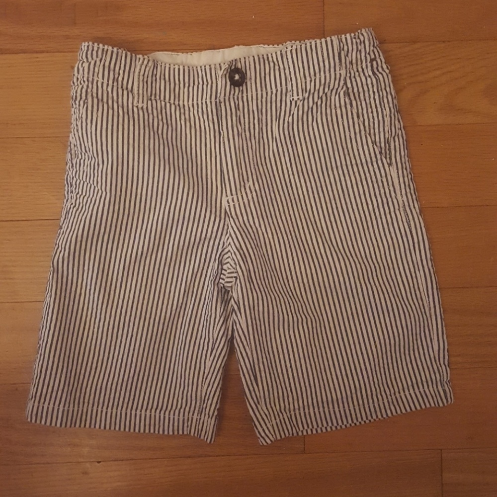 Boy Size 6 Navy Blue White Striped Crazy 8 Shorts